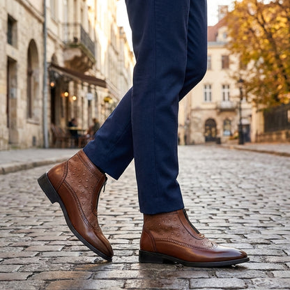 Belmont Ostrich Leather Boots